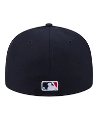 New Era Men's Navy Atlanta Braves Hidden Hit 59FIFTY Fitted Hat