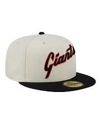 New Era Men's Cream San Francisco Giants Two-Tone Stitch 59FIFTY Fitted Hat