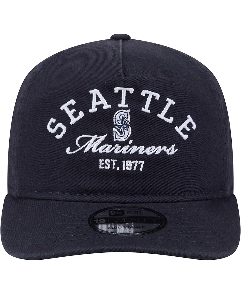 New Era Men's Navy Seattle Mariners Stacked 19TWENTY Adjustable Hat