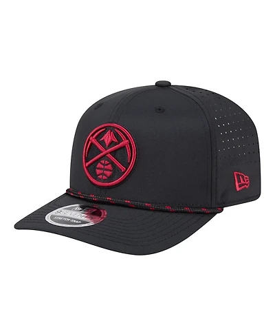 New Era Men's Black Denver Nuggets Sport Rope Vented Stretch-Snap 9SEVENTY Hat