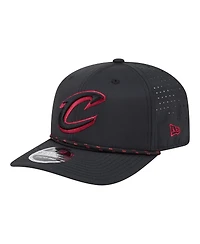 New Era Men's Black Cleveland Cavaliers Sport Rope Vented Stretch-Snap 9SEVENTY Hat