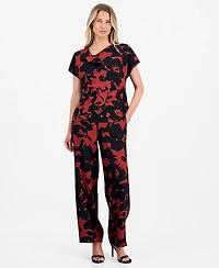 Anne Klein Women's Printed Cowlneck Top