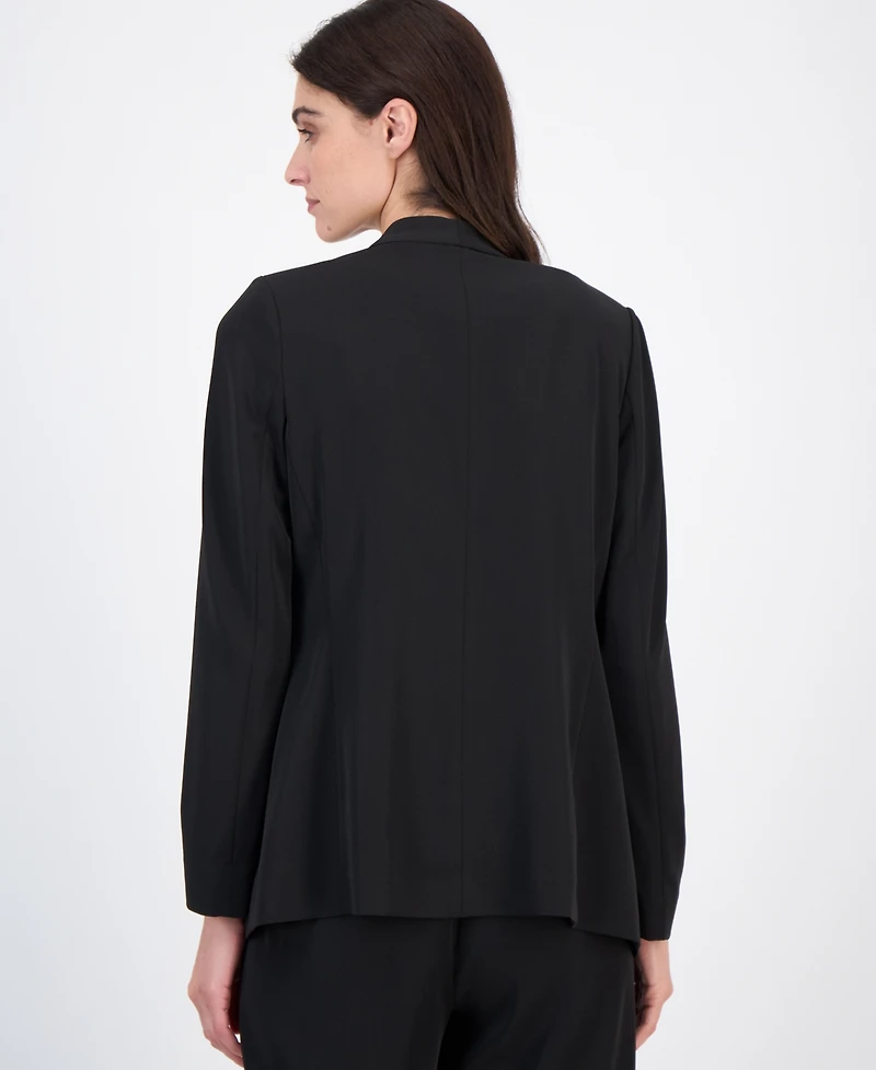 Anne Klein Women's Stretch Collarless Open-Front Jacket
