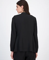 Anne Klein Women's Stretch Collarless Open-Front Jacket