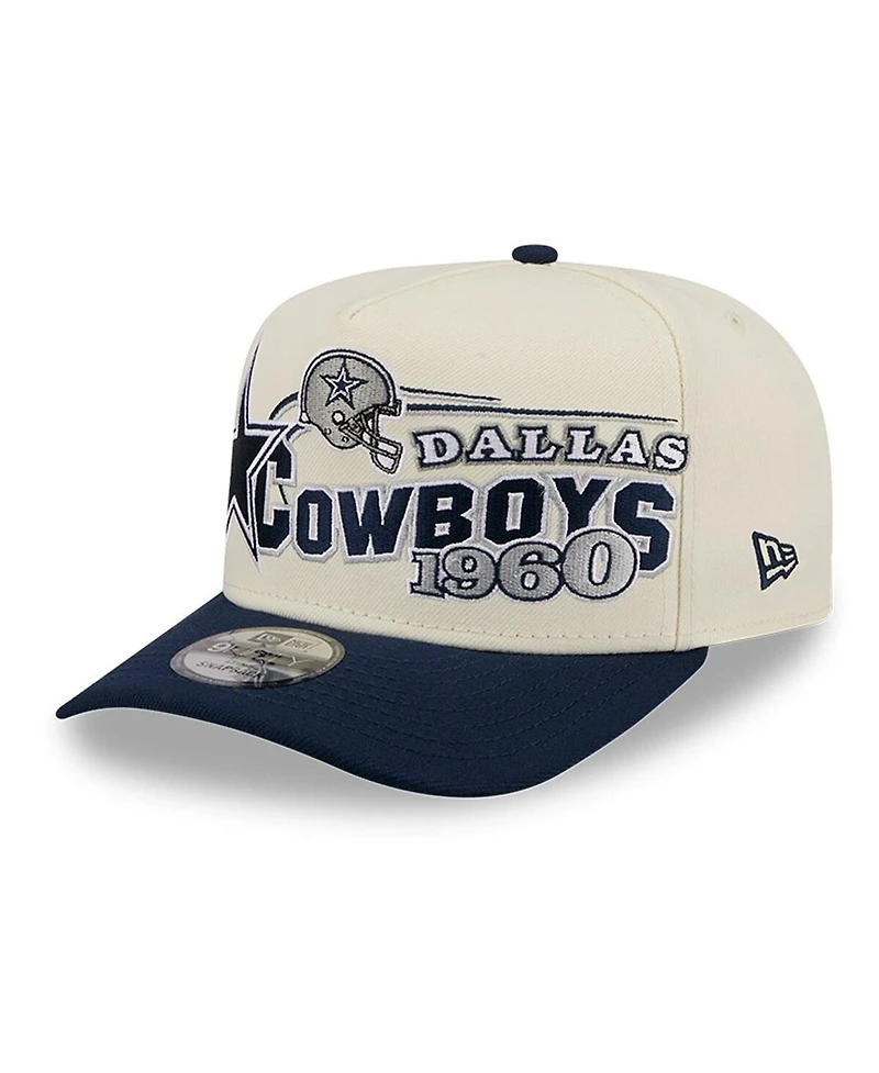 New Era Men's Cream/Navy Dallas Cowboys Classic A-Frame 9FIFTY Adjustable Hat