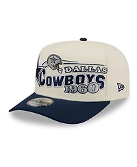 New Era Men's Cream/Navy Dallas Cowboys Classic A-Frame 9FIFTY Adjustable Hat