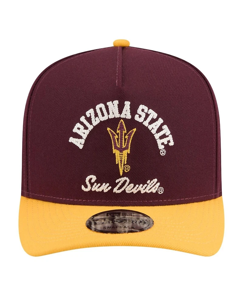 New Era Men's Maroon/Gold Arizona State Sun Devils Two-Tone Arched 9FIFTY Snapback Hat