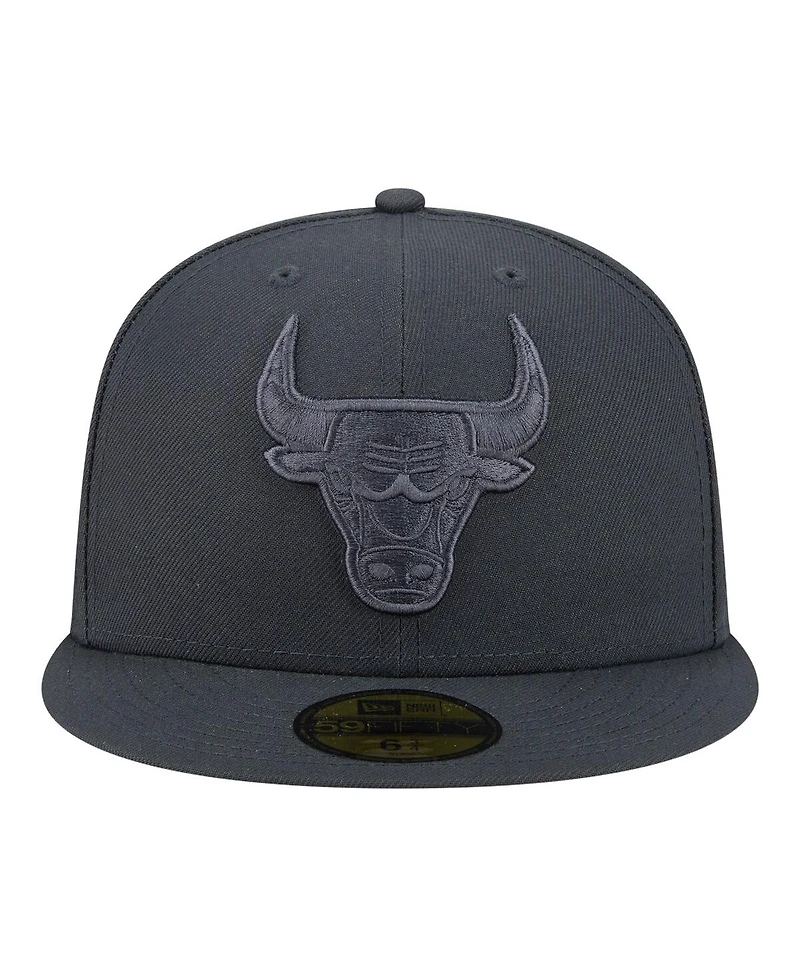 New Era Men's Charcoal Chicago Bulls Tonal Color Pack 59FIFTY Fitted Hat
