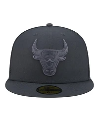 New Era Men's Charcoal Chicago Bulls Tonal Color Pack 59FIFTY Fitted Hat