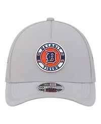 New Era Men's Gray Detroit Tigers Patch 39THIRTY A-Frame M-Crown Perforated Flex Hat