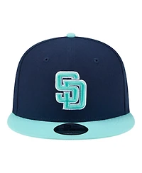 New Era Men's Navy/Turquoise San Diego Padres 2-Tone Color Pack 9FIFTY Snapback Hat