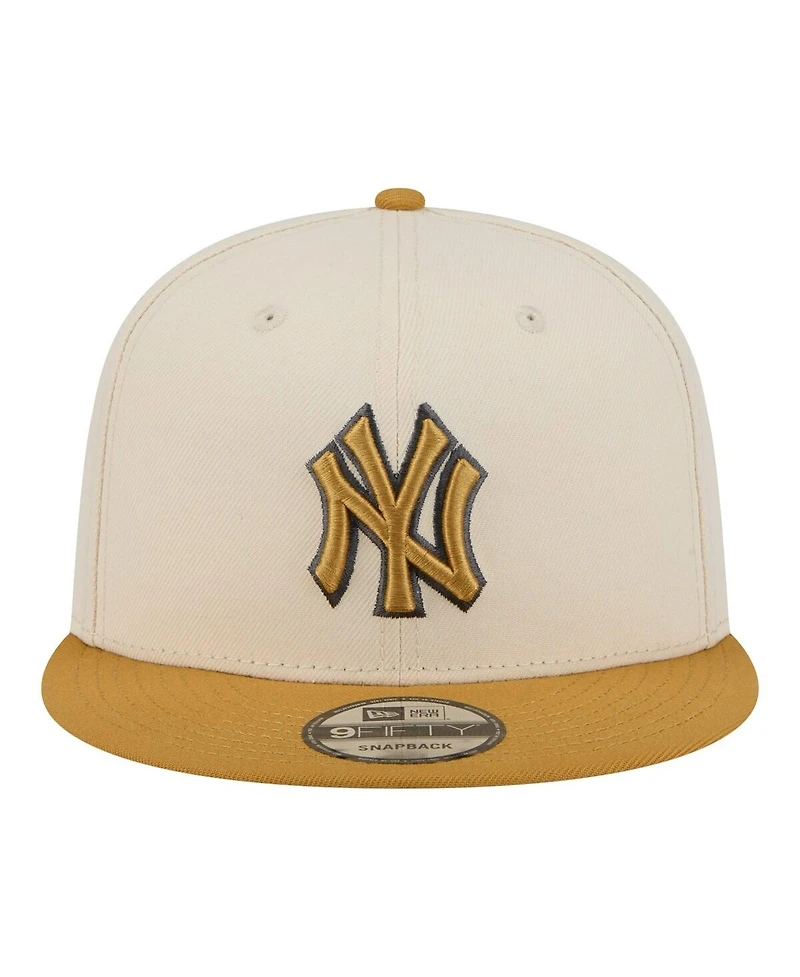 New Era Men's Light Beige/Khaki New York Yankees 2-Tone Color Pack 9FIFTY Snapback Hat