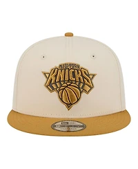 New Era Men's Cream/Tan New York Knicks Two-Tone Color Pack 9FIFTY Snapback Hat
