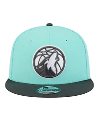 New Era Men's Turquoise/Charcoal Minnesota Timberwolves Color Pack Two-Tone 9FIFTY Snapback Hat