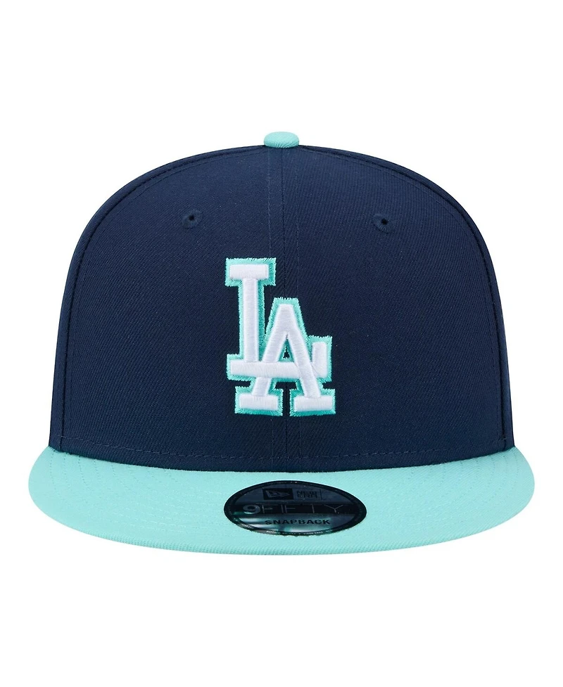 New Era Men's Navy/Turquoise Los Angeles Dodgers 2-Tone Color Pack 9FIFTY Snapback Hat