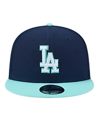 New Era Men's Navy/Turquoise Los Angeles Dodgers 2-Tone Color Pack 9FIFTY Snapback Hat