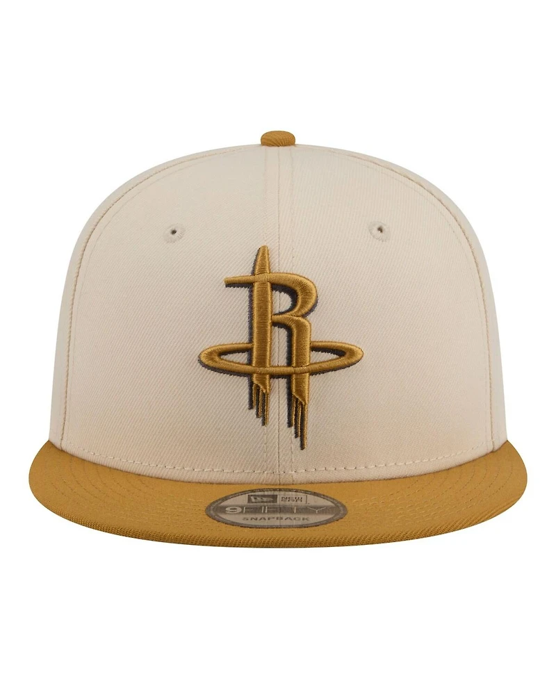 New Era Men's Cream/Tan Houston Rockets Two-Tone Color Pack 9FIFTY Snapback Hat