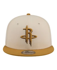 New Era Men's Cream/Tan Houston Rockets Two-Tone Color Pack 9FIFTY Snapback Hat