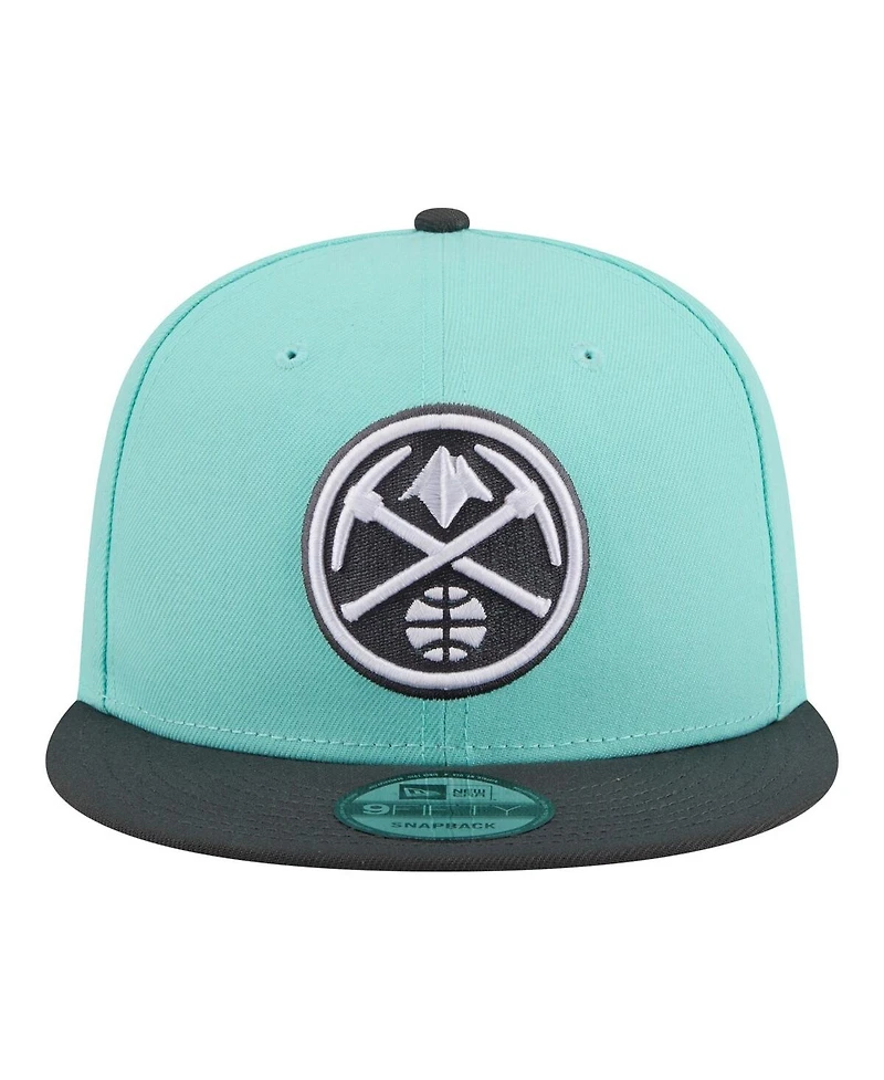 New Era Men's Turquoise/Charcoal Denver Nuggets Color Pack Two-Tone 9FIFTY Snapback Hat