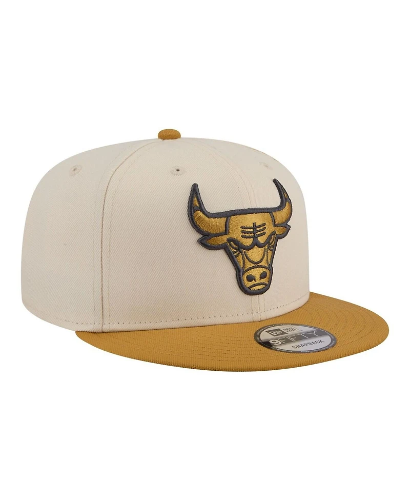 New Era Men's Cream/Tan Chicago Bulls Two-Tone Color Pack 9FIFTY Snapback Hat