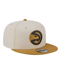 New Era Men's Cream/Tan Atlanta Hawks Two-Tone Color Pack 9FIFTY Snapback Hat