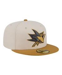 New Era Men's Cream/Tan San Jose Sharks Colorpack Two-Tone 59FIFTY Fitted Hat