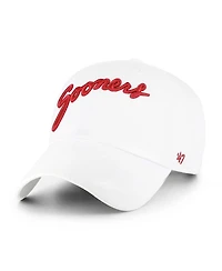 '47 Brand Men's White Oklahoma Sooners Script Clean Up Adjustable Hat