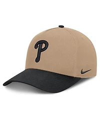 Nike Men's Khaki/Black Philadelphia Phillies Two-Tone Rise A-Frame Adjustable Hat