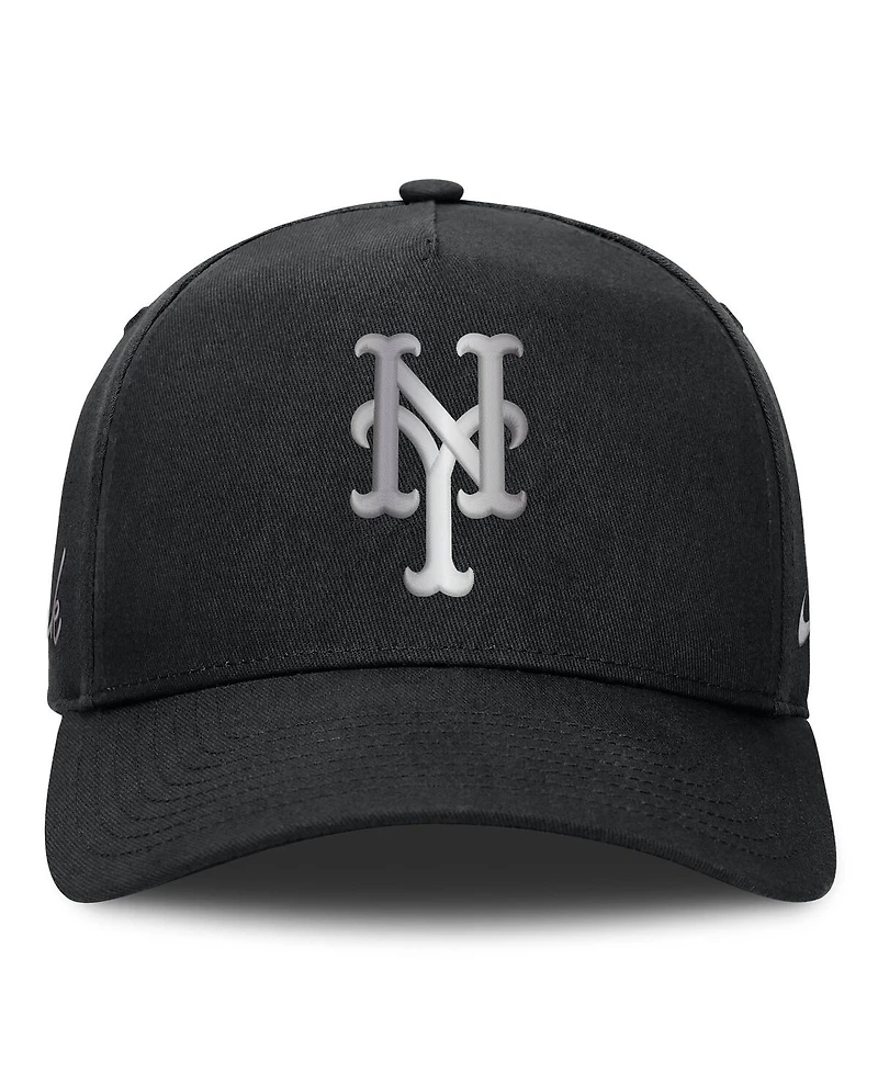 Nike Men's Black New York Mets Rise Dri-fit A-Frame Adjustable Hat