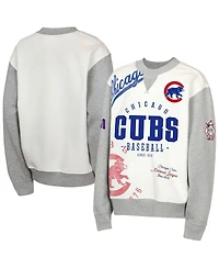 Outerstuff Big Boys and Girls Cream/Gray Chicago Cubs League Power Hit Fleece Sweatshirt