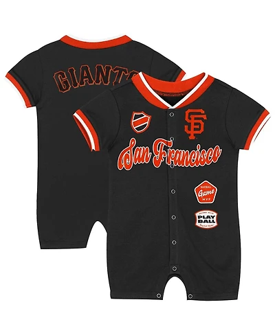 Outerstuff Baby Boys and Girls Black San Francisco Giants Pinch Coverall