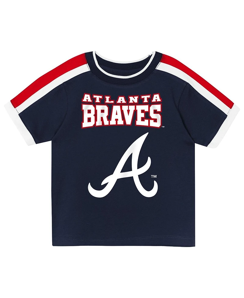 Outerstuff Toddler 2-Piece Navy Atlanta Braves Ground Ball T-Shirt and Shorts Set
