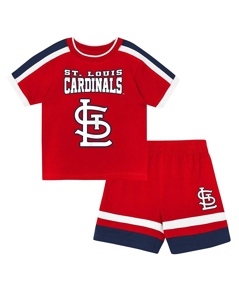 Outerstuff Toddler 2-Piece Red St. Louis Cardinals Ground Ball T-Shirt and Shorts Set