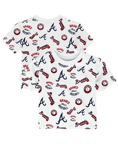 Outerstuff Toddler White Atlanta Braves Run Down T-Shirt