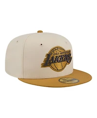 New Era Men's Cream/Tan Los Angeles Lakers Two-Tone Color Pack 59FIFTY Fitted Hat