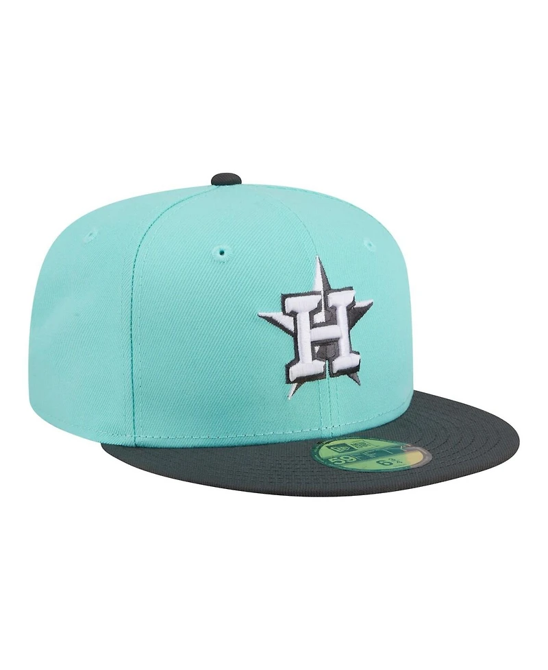 New Era Men's Turquoise/Charcoal Houston Astros Two-Tone Color Pack 59FIFTY Fitted Hat