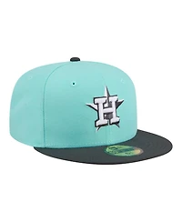 New Era Men's Turquoise/Charcoal Houston Astros Two-Tone Color Pack 59FIFTY Fitted Hat