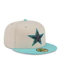 New Era Men's Cream/Light Blue Dallas Cowboys Two-Tone Color Pack 59FIFTY Fitted Hat