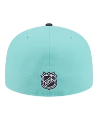 New Era Men's Turquoise/Charcoal Chicago Blackhawks Two-Tone Color Pack 59FIFTY Fitted Hat