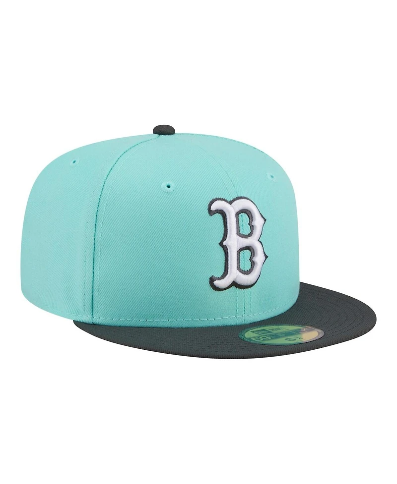 New Era Men's Turquoise/Charcoal Boston Red Sox Two-Tone Color Pack 59FIFTY Fitted Hat