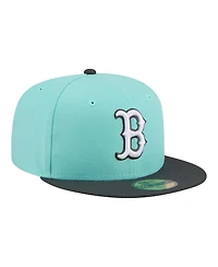 New Era Men's Turquoise/Charcoal Boston Red Sox Two-Tone Color Pack 59FIFTY Fitted Hat