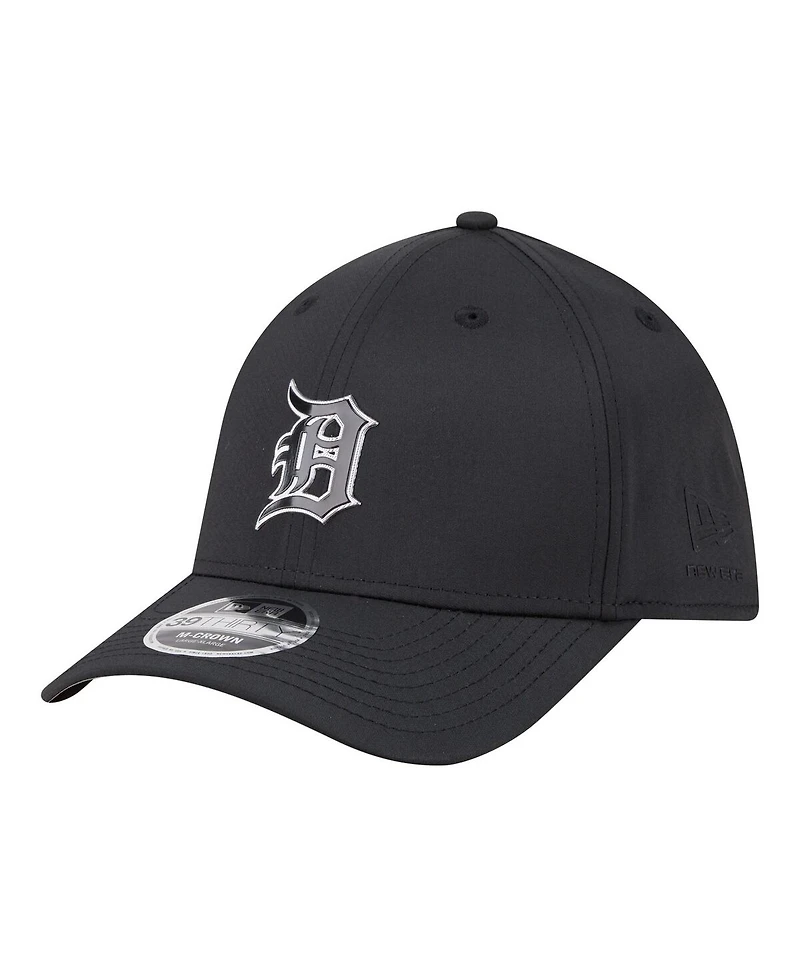 New Era Men's Black Detroit Tigers Metallic 39THIRTY M-Crown Flex Hat