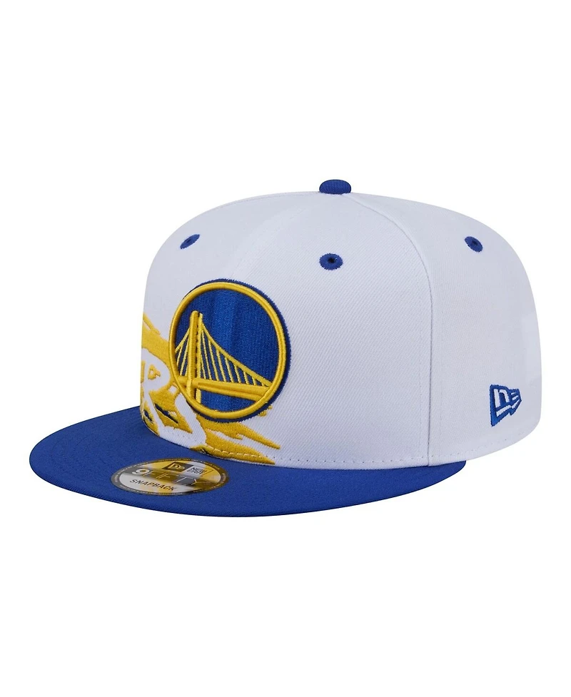 New Era Big Boys and Girls White/Royal Golden State Warriors Swept 9FIFTY Snapback Hat