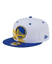 New Era Big Boys and Girls White/Royal Golden State Warriors Swept 9FIFTY Snapback Hat