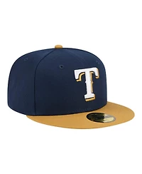 New Era Men's Navy/Khaki Texas Rangers Two-Tone Color Pack 59FIFTY Fitted Hat