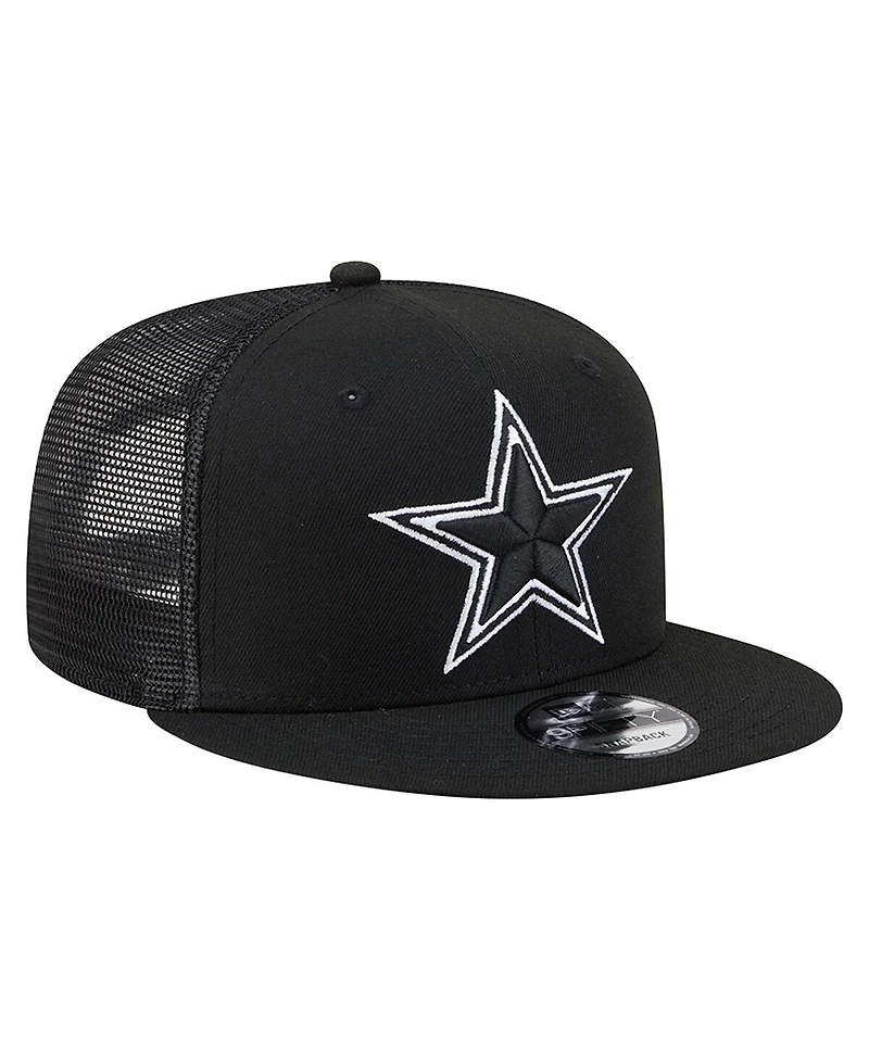 New Era Men's Black Dallas Cowboys Main 9FIFTY Trucker Snapback Hat
