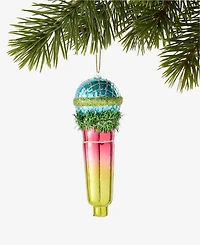 Holiday Lane Disco Brights Glass Microphone Ornament, Macy's Exclusive