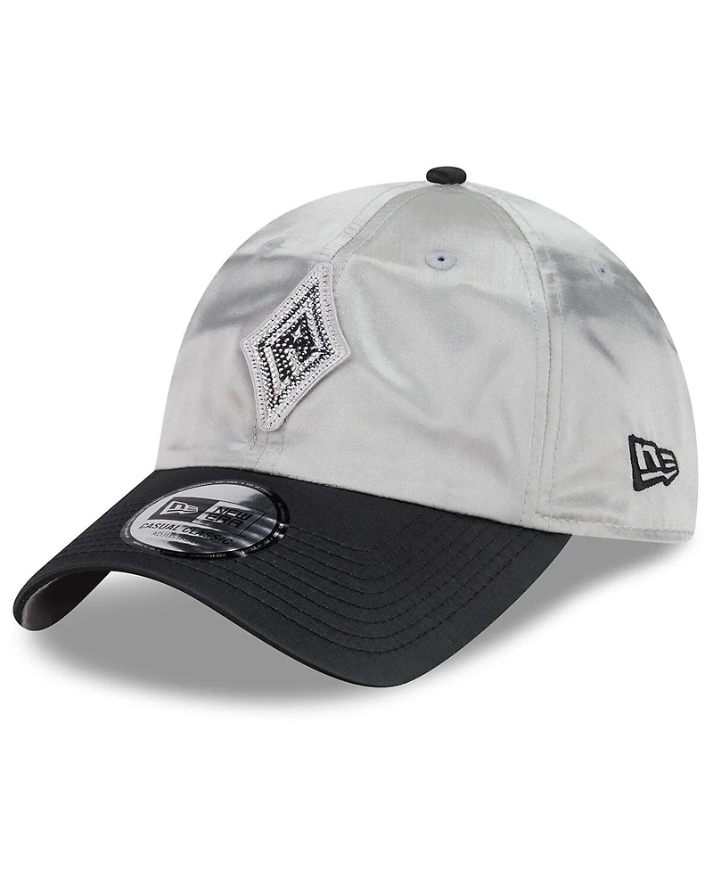 New Era Men's and Women's Silver/Black Las Vegas Aces 2026 Wnba Draft Satin Crystals Casual Classic Adjustable Hat