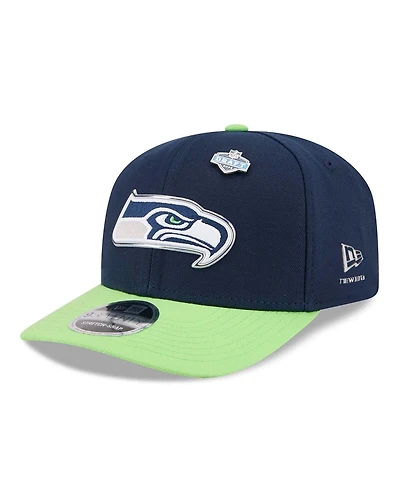 New Era Men's College Navy/Neon Green Seattle Seahawks 2026 Nfl Draft 9SEVENTY Adjustable Hat
