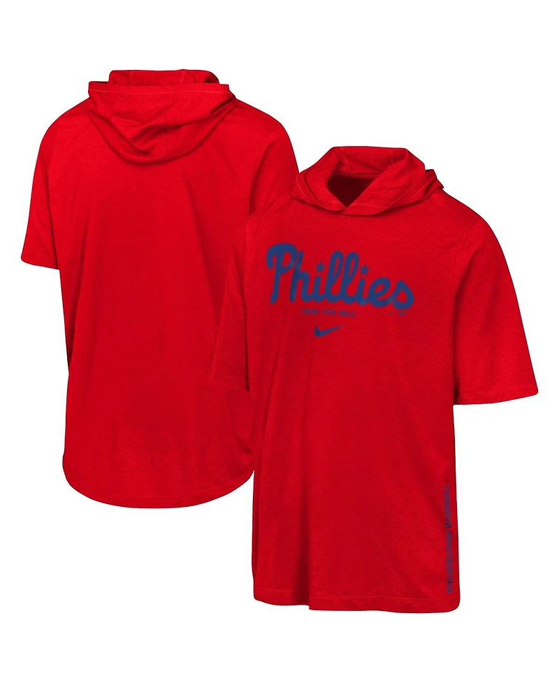 Nike Big Boys and Girls Red Philadelphia Phillies Dri-fit Hooded T-Shirt